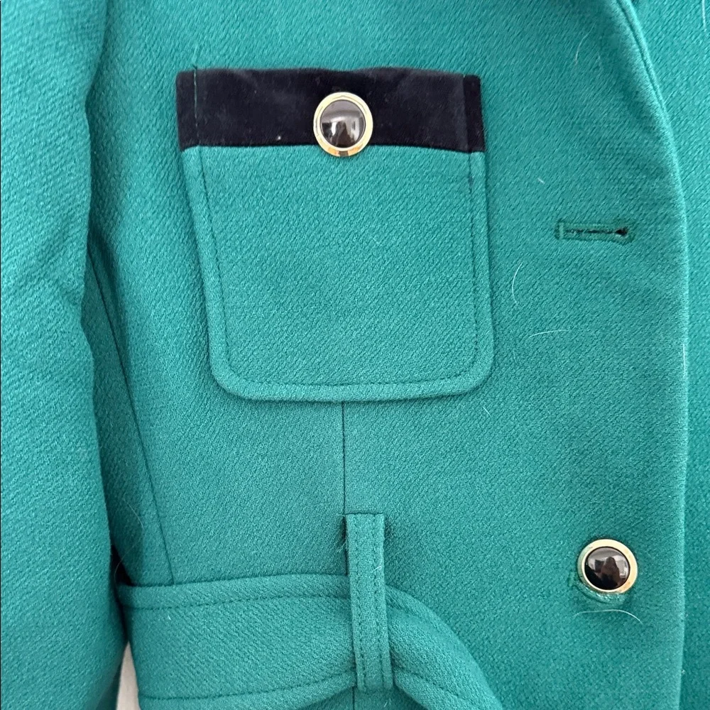 J. Crew Teal and Black Trench Coat - Picture 7 of 12